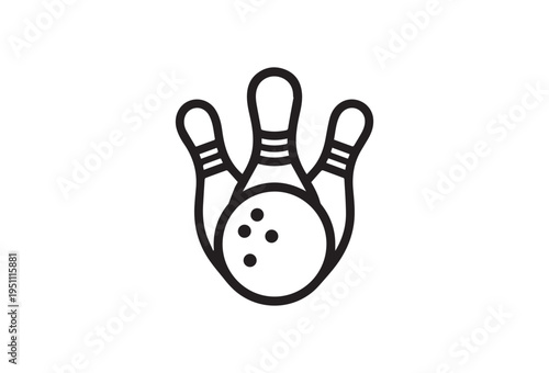 Vector bowling pin and ball icon