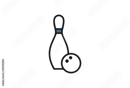 Vector bowling pin and ball icon