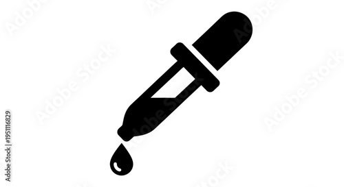 Medical Dropper Icon for Liquid Medication and Lab Research
