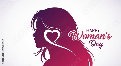 Happy international women's day silhouette vector 