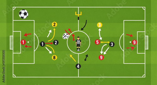 Soccer Field Strategy - Player Movement and Ball Placement.