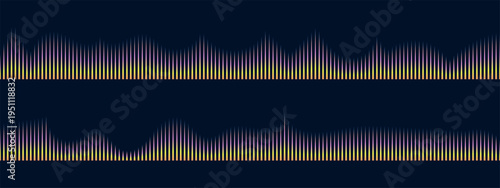 Sound wave line background, abstract equalizer with light glow effect, voice audio message, assistant, beat. Soundwave illustration.