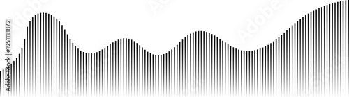 Sound wave line background, abstract equalizer with light glow effect, voice audio message, assistant, beat. Soundwave illustration.