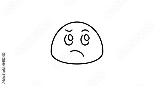 Confused emoji animated icon video stock