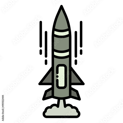 Missile Launch Icon - Defense, Military, and Technology
