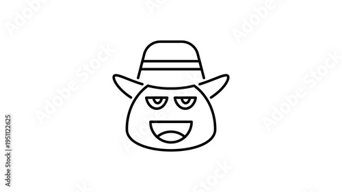 Cowboy emoji animated icon video stock