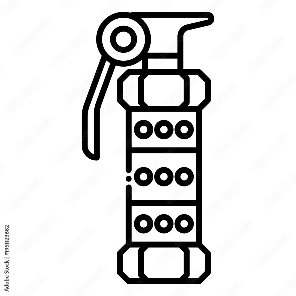 Naklejka premium Grenade Vector Icon, Outline Style