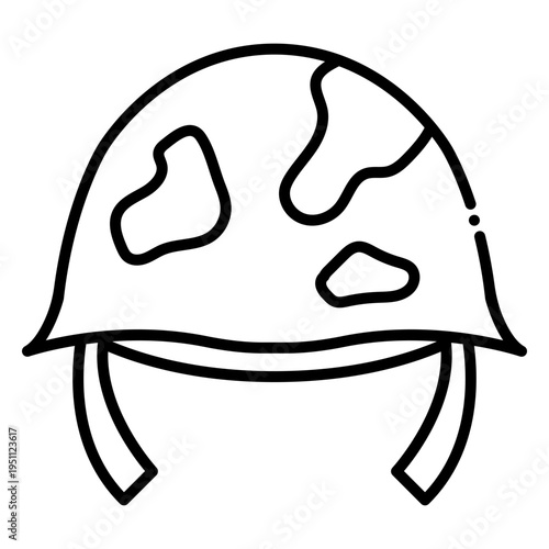 Military Helmet Icon with Camouflage Pattern
