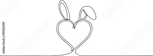 vector illustration of a bunny . easter line art illustration vector