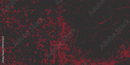 Dark red vintage background with distorted splattered halftone dot effect.
