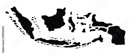 Map of Indonesia, detailed vector illustration of Indonesian archipelago, country outline with islands, geographic and political borders