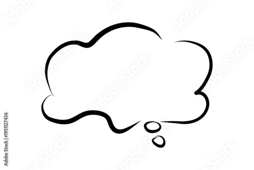 ペンで手描きしたもやもやとした不安や不満の考える吹き出し