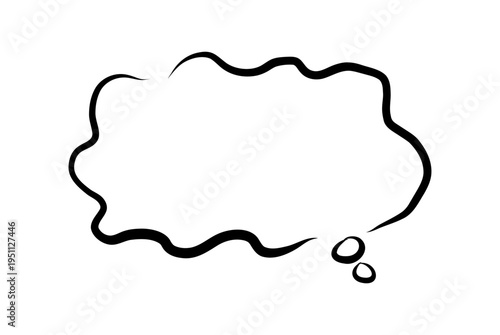 ペンで手描きしたもやもやとした不安や不満の考える吹き出し