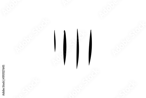 手描き風ペン描きのガーンいうショックを表現する縦線の漫符　ベクターイラスト