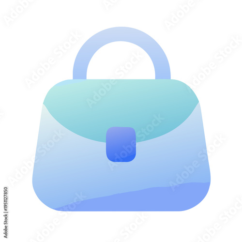 3d illustration of a secure blue bag icon on a white square internet button symbol for web privacy and data protection access