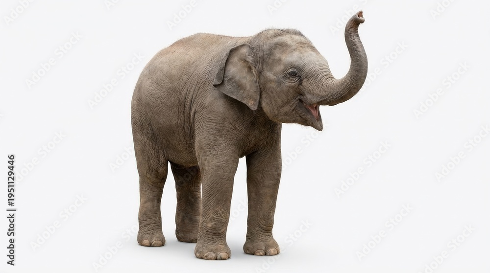 Obraz premium Gray elephant standing alone.