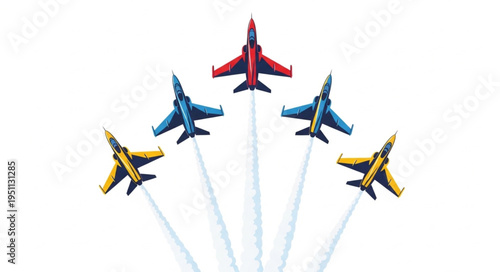 Aerobatic Planes in Formation Flight.