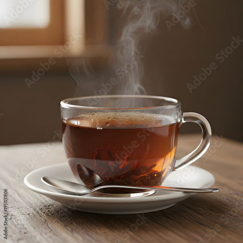 Close up of black tea on table