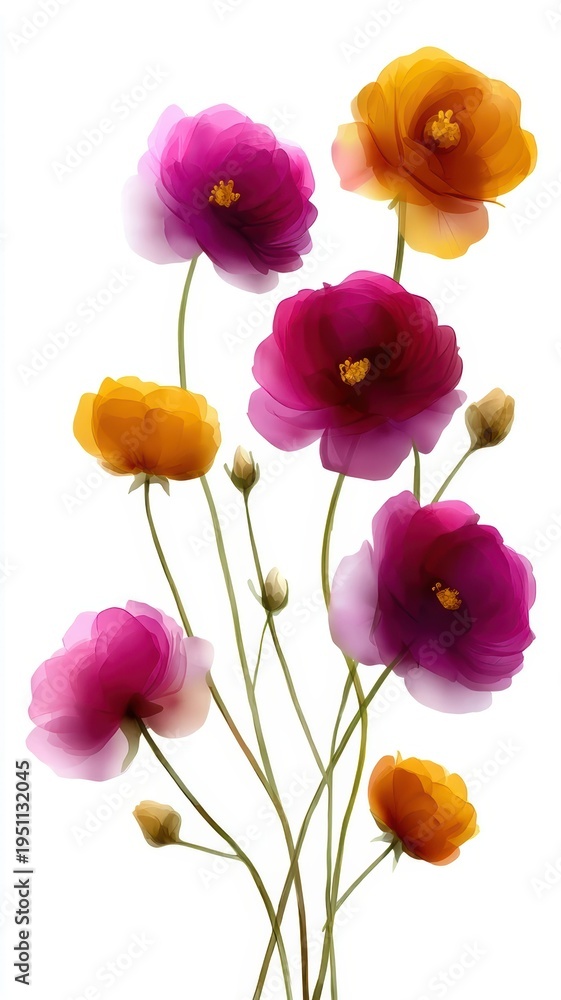 Fototapeta premium Pink and orange flower bouquet vibrant bouquet featuring a beautiful arrangement of pink and orange blooms exuding natural beauty