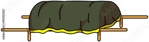 Keranda Coffin Illustration. Editable color vector