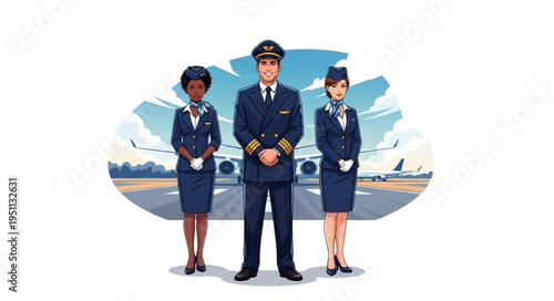 Airline Crew Flight Attendants Pilots.