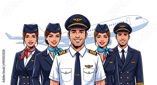 Airline Crew Flight Attendants Pilots.