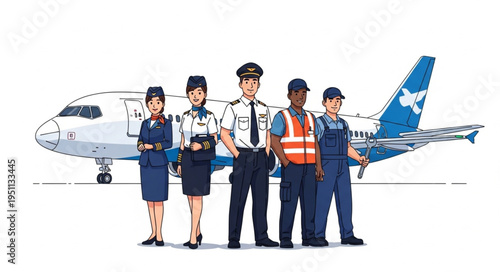 Airline Crew in Front Plane.