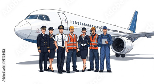 Airline Crew in Front Plane.