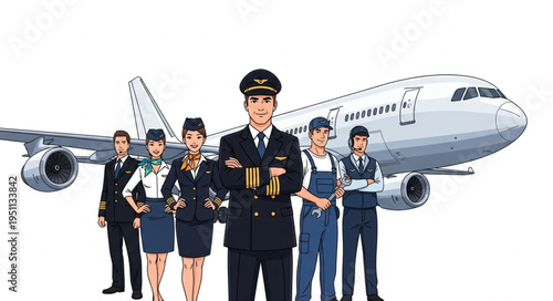 Airline Crew in Front Plane.