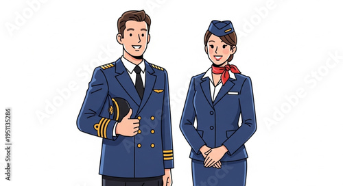 Airline Crew Members Illustration.