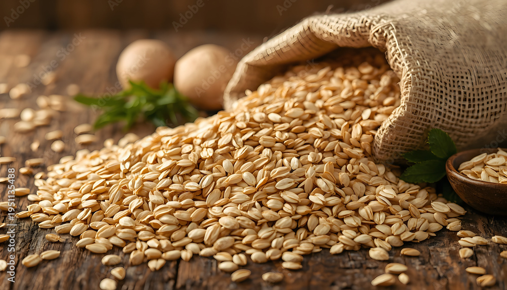 Obraz premium Raw Oat Grains for Healthy Eating
