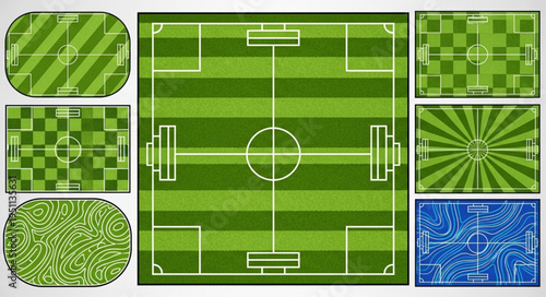 Various Football Field Layouts and Designs for Sports.