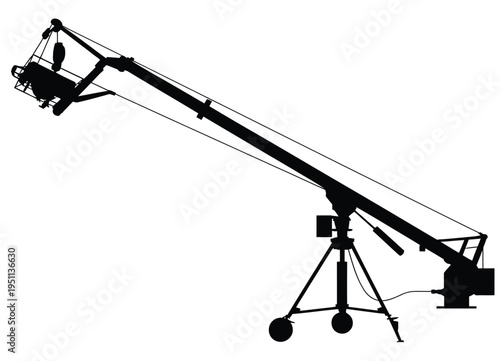 Black and white of a camera mounted on a tripod equipment monochrome