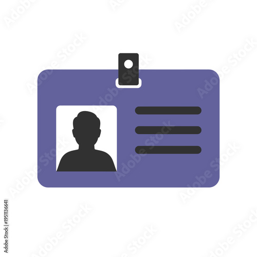 Personal ID card icon for user profile and human resources