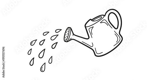 Simple line drawing of a watering can.