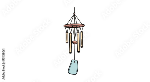 A colorful wind chime with tubes.