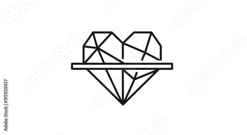 Heart shaped diamond on a balance scale.