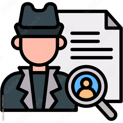 Detective Work lineal color icon