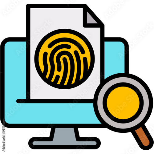 Digital Forensics lineal color icon