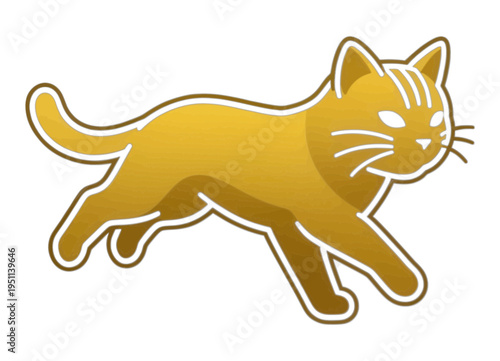 Running Cat Outline Vector Icon