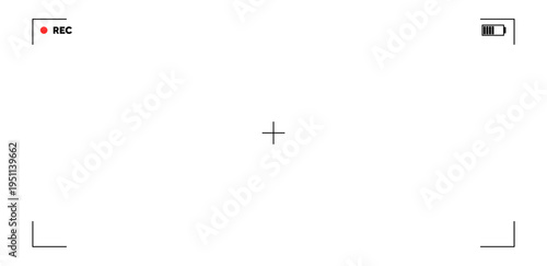 Camera viewfinder interface, video frame. Surveillance screen, record frame doodle. Movie mode, photo shooting mode. military viewfinder overlay. Screen photography frame for video,