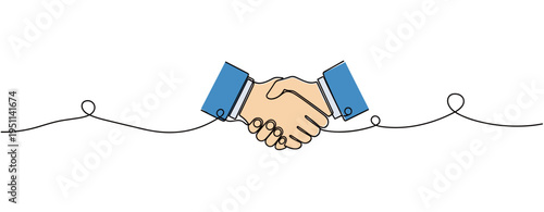 Business handshake between partners occurring on white background. no editable strokes