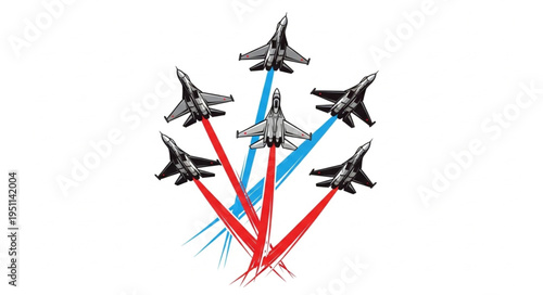 Military Jets Fly Formation.