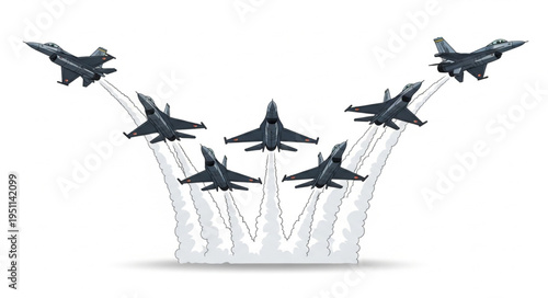 Military Jets Fly Formation.