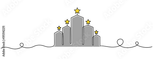 Star rating bars displaying five stars on white background. no editable strokes