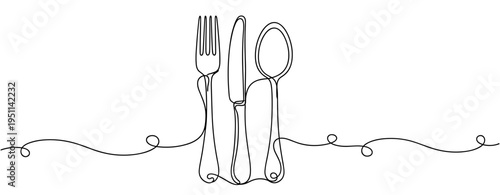 Fork knife spoon arranged as table setting on white background. no editable strokes