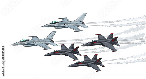 Military Jets Fly Formation.
