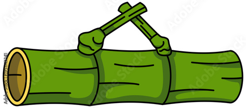 Lucky Bamboo Petuk Illustration. Editable color vector