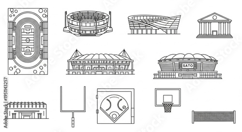 Architectural Drawings of Sports Venues and Recreational Facilities.