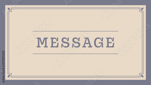 Message card with thin ornamental corner border